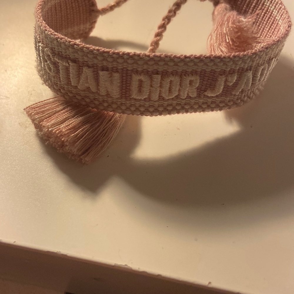 Christian Dior pink friendship bracelet